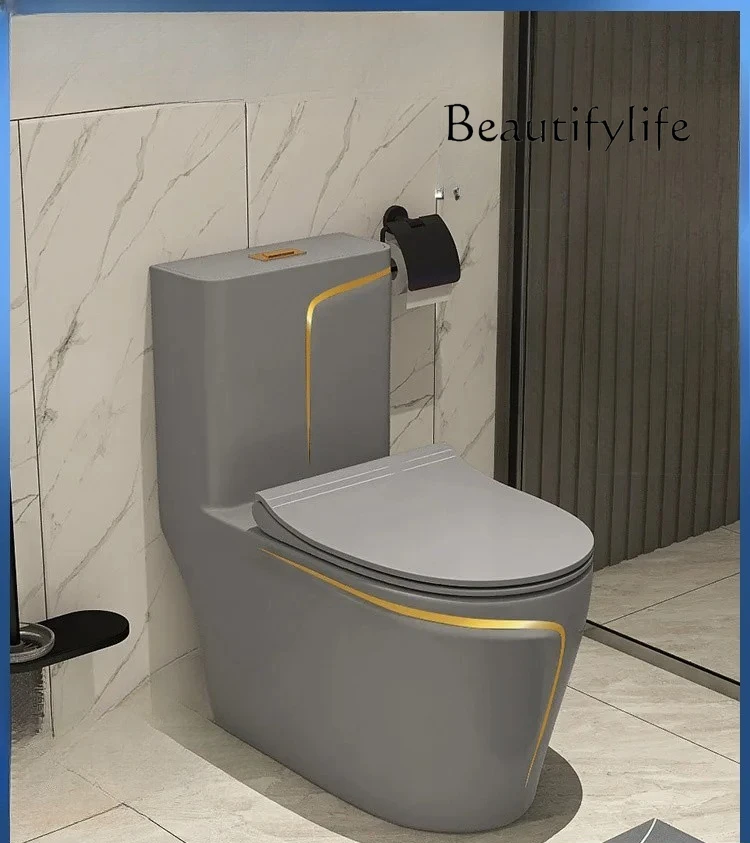 

New light luxury gray household flush toilet color ceramic bathroom siphon deodorant seat