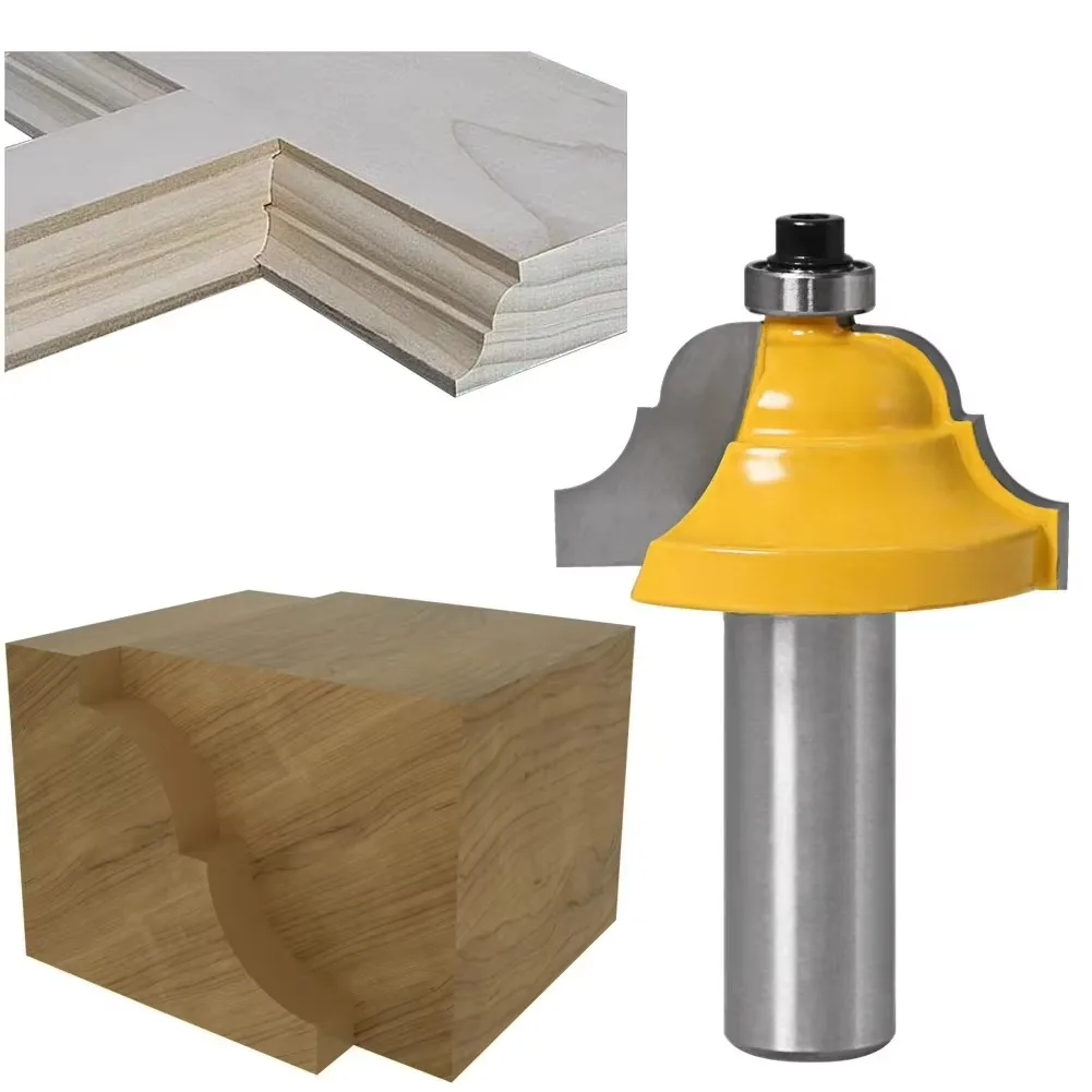 2 Pz/set 1/2 "12.7MM 12MM Gambo Fresa Intaglio del Legno Wainscoting Roman Ogee & Piedistallo Router Bit C3 Punta In Metallo Duro di Legno