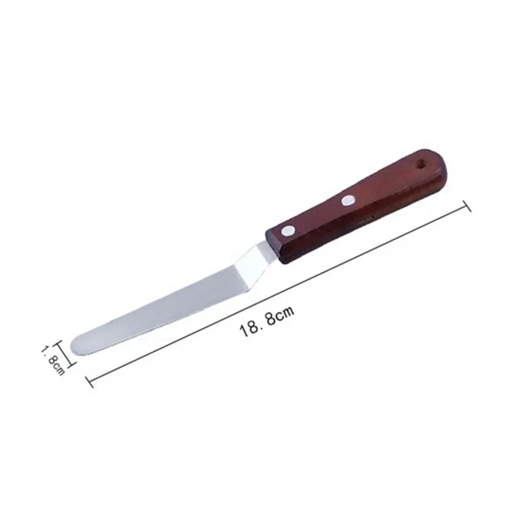 6-inch Cake Spatula 4/6/8/10/12-inch Stainless Steel Cake Spatula Set Wooden Handle Icing Offset Tools Food Grade Cream