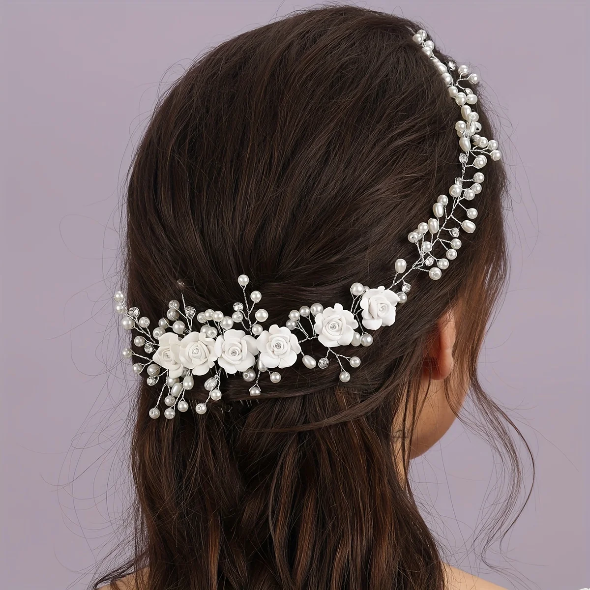 

AiliBride длинный Цветок Жемчужный гребень свадебные аксессуары для волос свадебный головной убор украшения для волос для невесты женские украшения для волос ручной работы