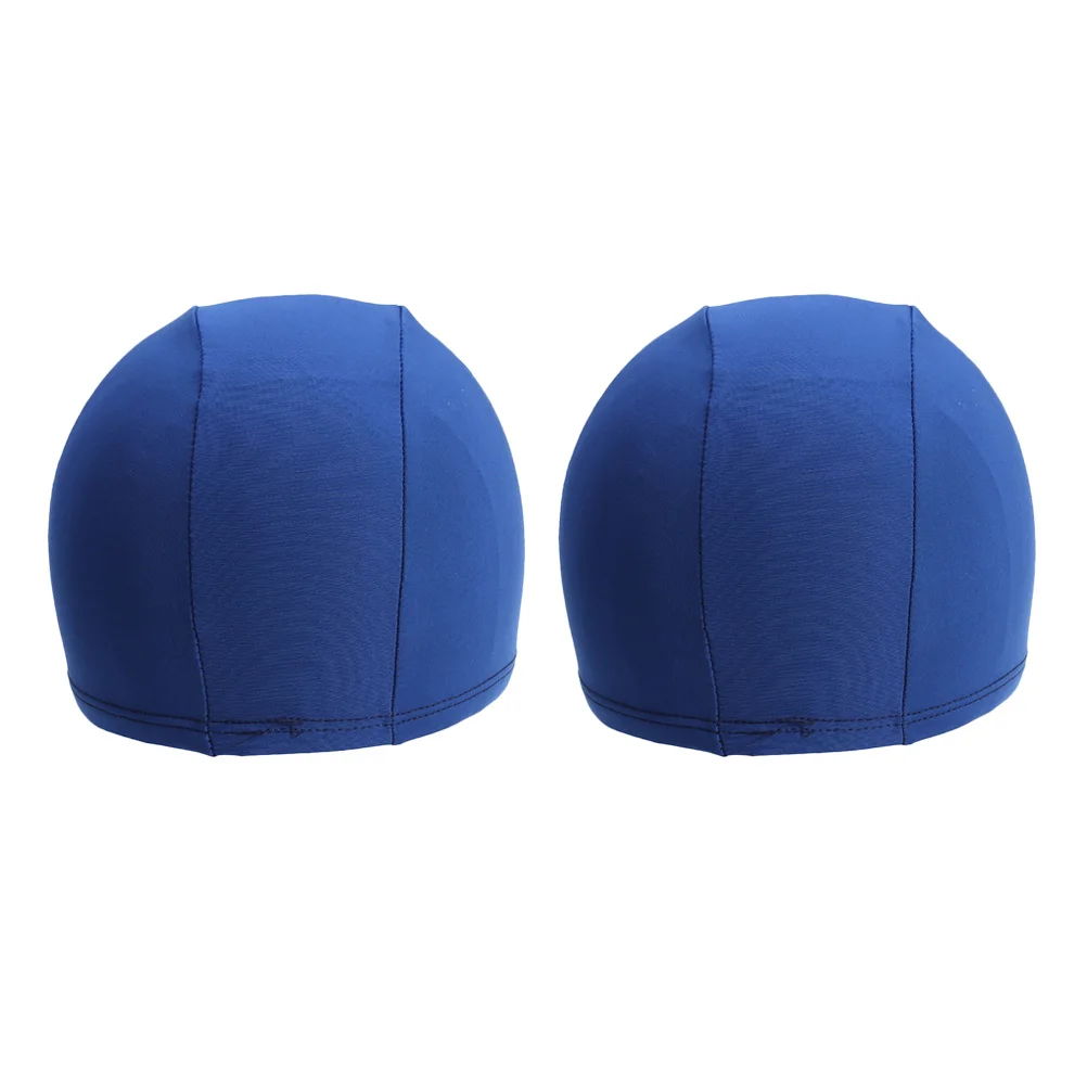 

2 Pcs Swim Cap Swimming Bathing Hair Caps Girls Hat Fabric for Women Blue Elastic Adult Miss