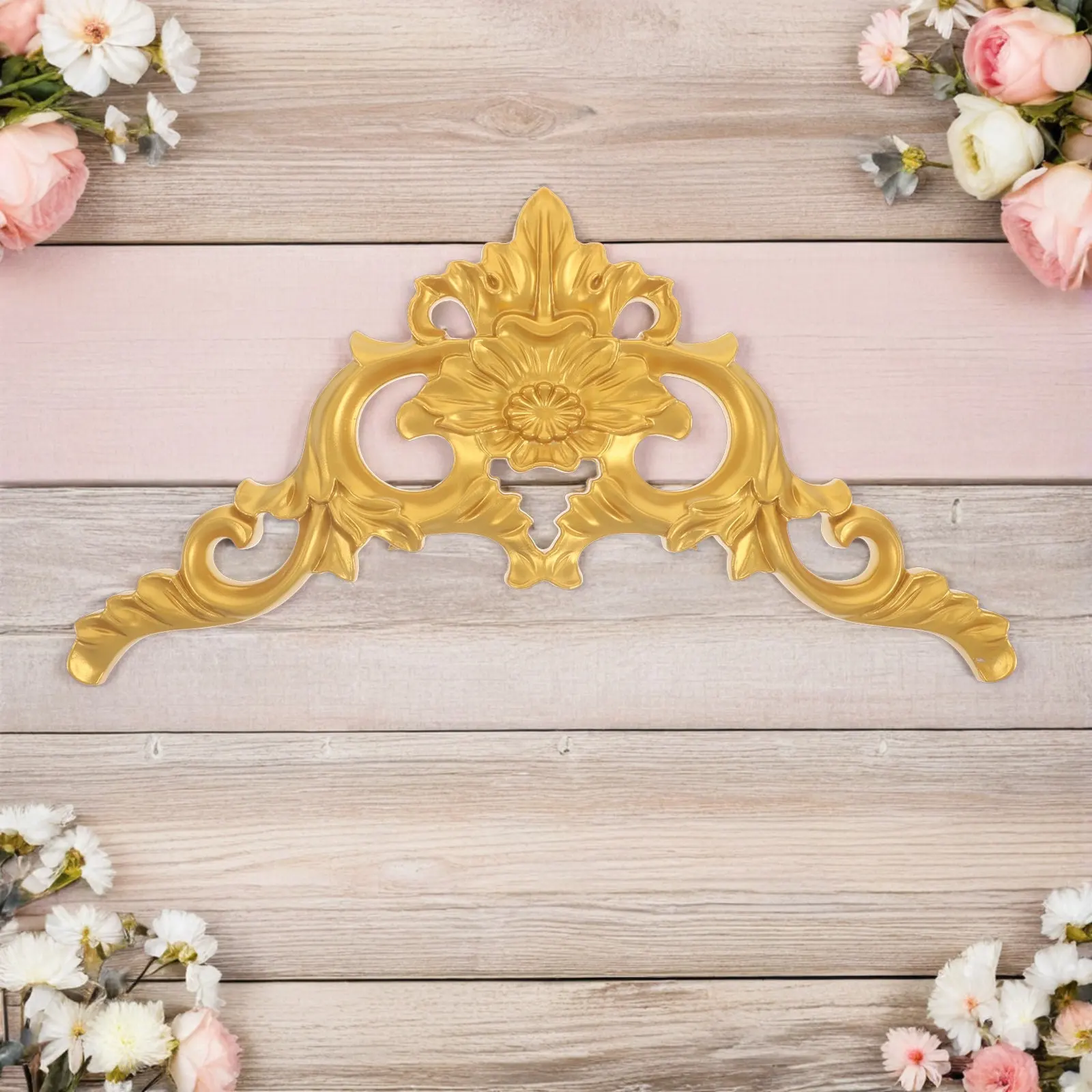 4Pcs Rococo Ceiling Medallions Ornate Corner Rosette Molding Baroque Wall Paneling Decorative Trim Ceiling Roses for Chandeliers