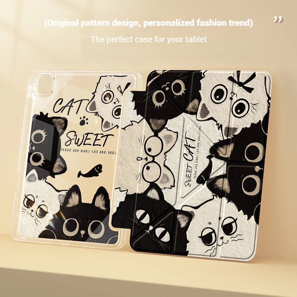 

For iPad Case A16 11th 2025 9th 8th 7th Generation Pro 11 13 2024 12.9 Cover Pencil Holder Funda iPad Air 5 4 13 11 inch Mini 6