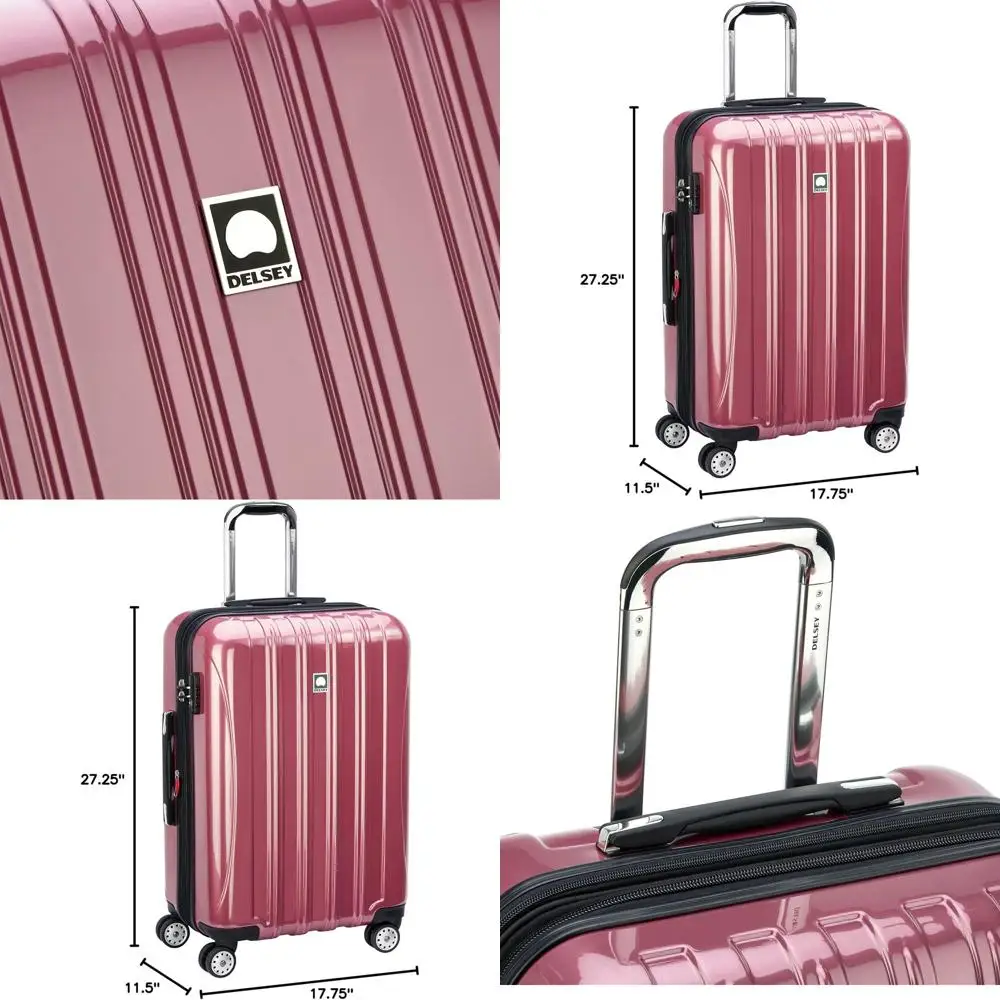 

Peony Pink Expandable Spinner Luggage, Medium 24 Inch