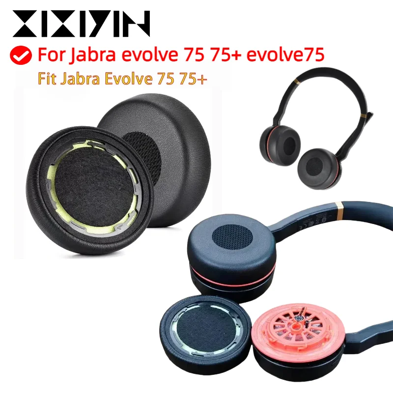 Replacement Earpads Fits ok For Jabra evolve 75 75+ evolve75 Headphone Ear Pads/Earpads Ear Cushions