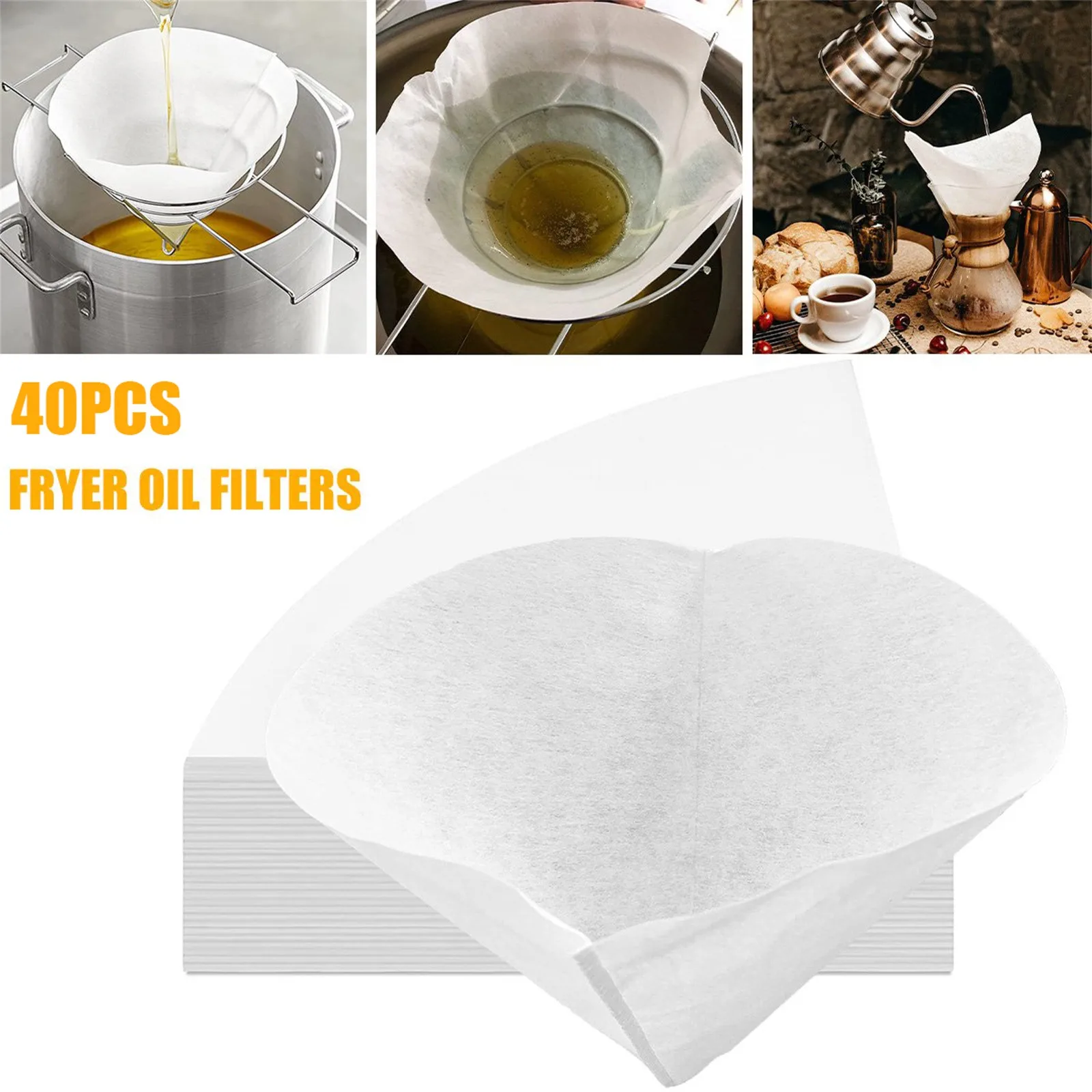 40pcs Coffee Filter Paper Maple Syrup Filter Set Oil Filters Non-Woven Filter Cones Filter Kitchen Restaurants Cafes Paper Bag