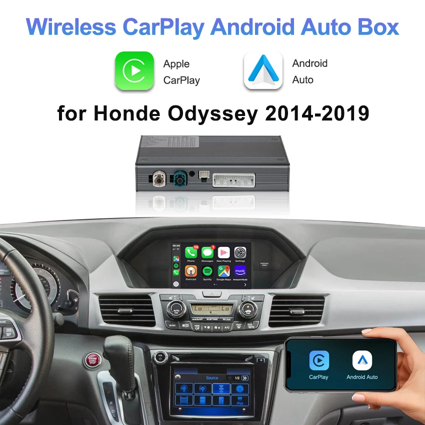 

Wireless CarPlay & Android Auto Interface For Hondy Odyssey 2014-2019，Support Mirrorlink, Navigation, Camera,Radio Car Play