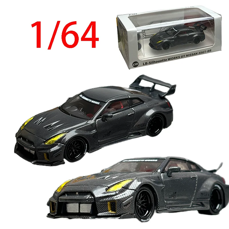 

CM Diecast 1/64 Scale Nissan GTR R35 RR LBWK All-carbon Alloy Car Model with Replacement Wheels Static Collectible Toys for Boys