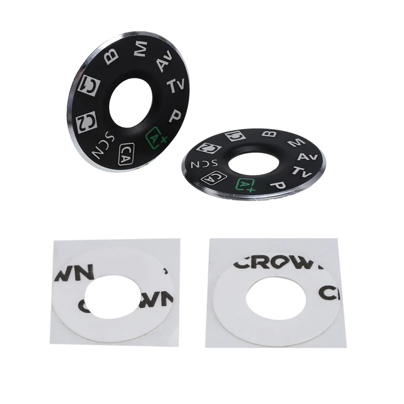 

2 Turntable Top Cover Buttons For Canon 6D Mode Dial Turntable SMD Label Nameplate With Adhesive