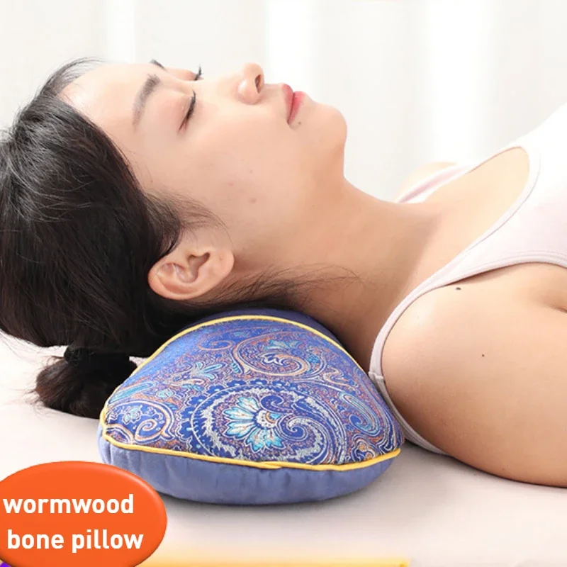 

Healthy Sleep Health Preservation Bone Pillow Household Velvet Neck Wormwood Protection Cervical Spine Massage Mugwort Pillow