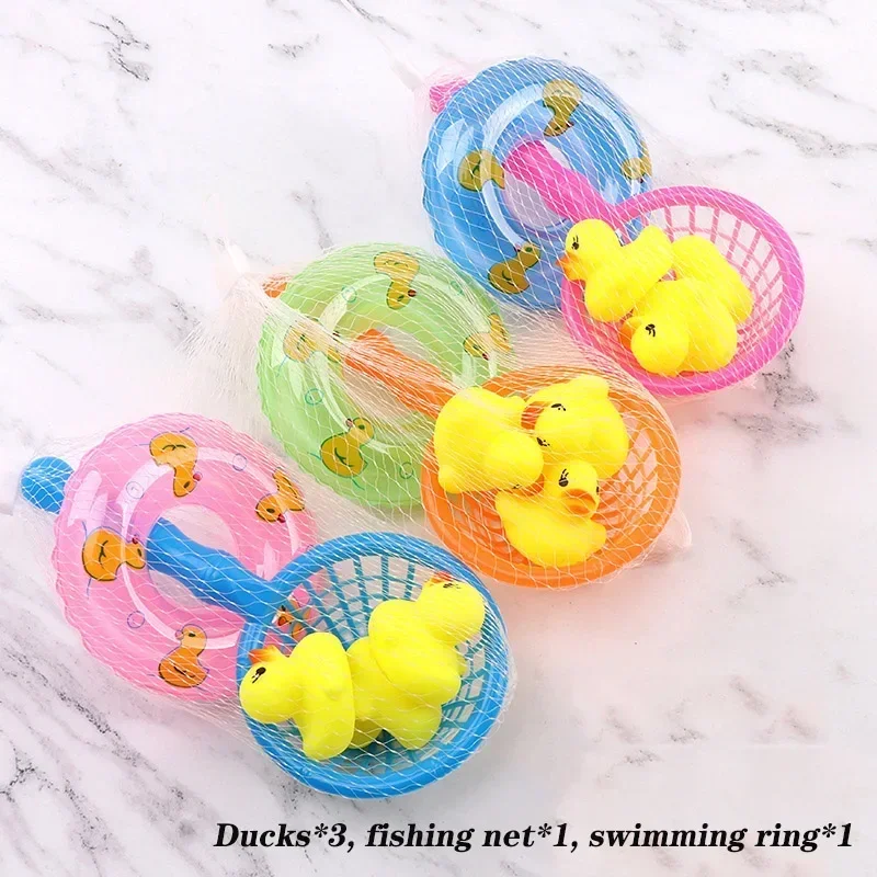 5pcs/set Kawaii Water Bath Toys Small Yellow Duck Baby Toy Rubber Duck Animal Beach Swim Toy for Children Float Animal