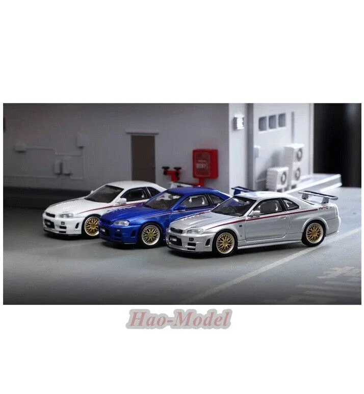 SH 1:64 For Nissan GTR Z Tune R34 Alloy Metal Diecast Car Model Simulation Toys Boys Birthday Gifts Hobby Display Collection