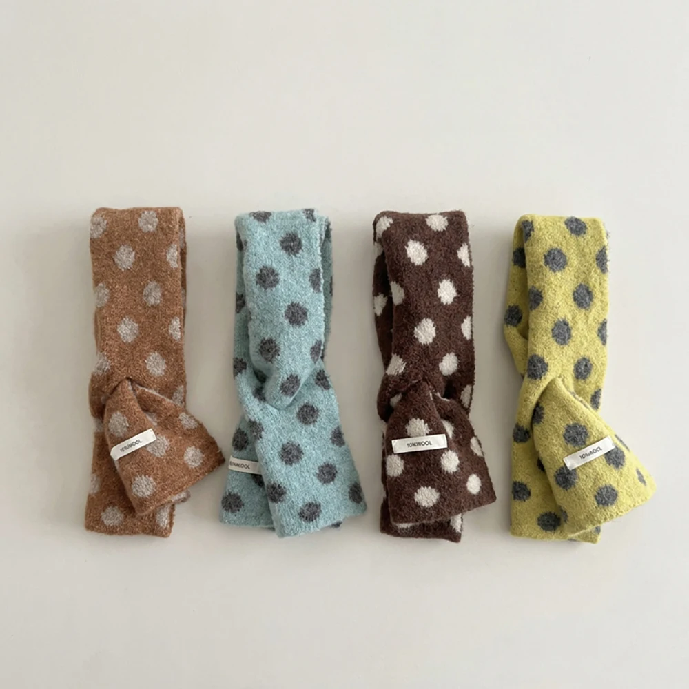 Children's Scarf 3-12T Dots Scarf Kids Winter Warm Girls' Scarf 6 Colors Child Neck Warmer