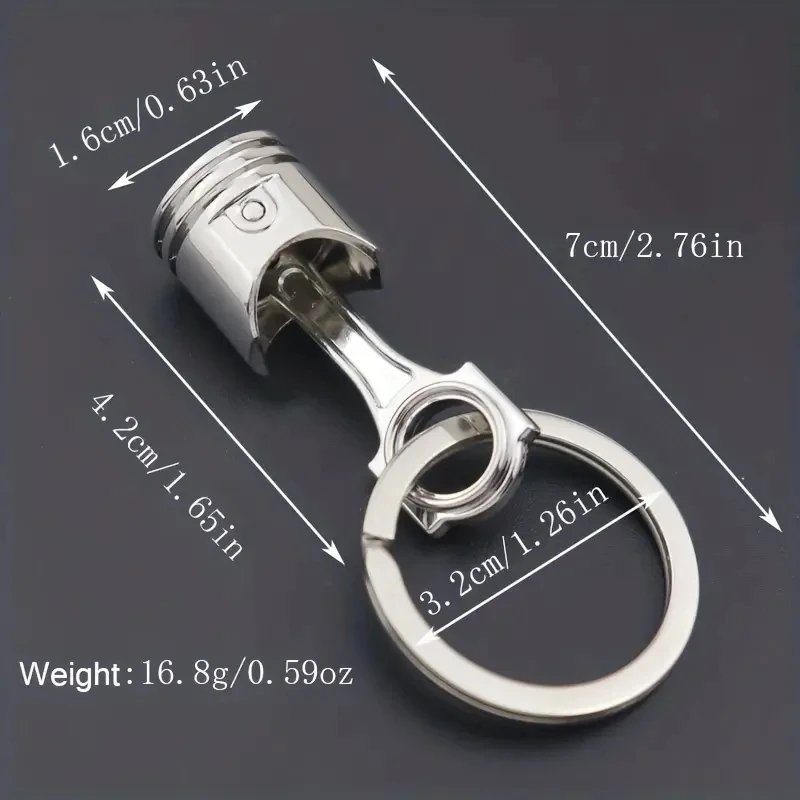 1 piece creative engine piston keychain car keychain pendant simple motorcycle piston pendant creative personality view 6