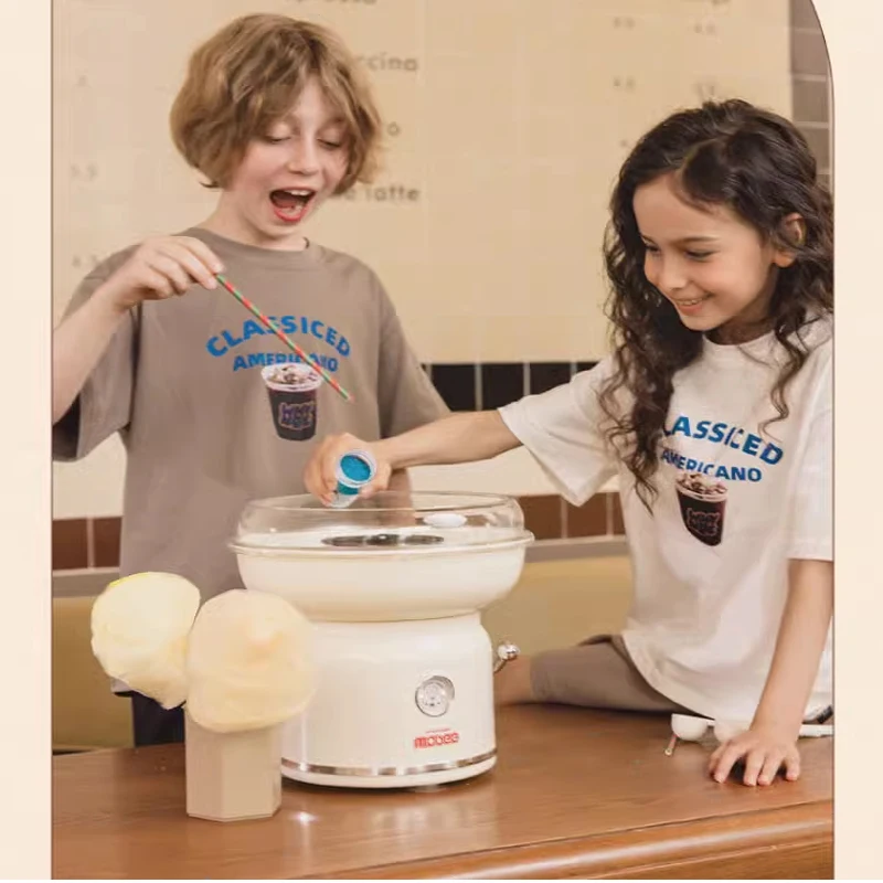 آلة حلوى القطن الأوتوماتيكية بالكامل للأطفال ، آلة صغيرة منزلية سهلة الاستخدام ، لون كشك تجاري