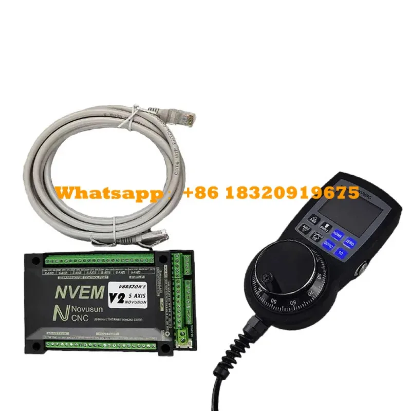 Mach3 NVEM V5 Controller   NVMPG Handwheel With USART Port Instead Of General Port6 Axis MPG For DIY CNC Router 75W 24V Power