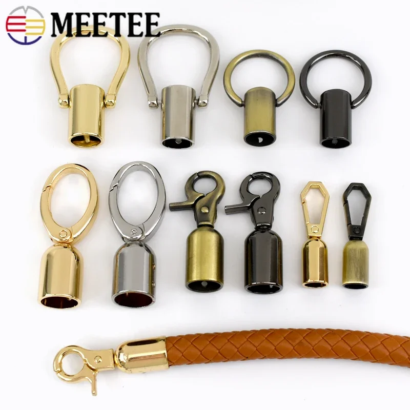 2/4/10Pcs Meetee Metal Buckles Handbag Cap Cord Lock Stopper Tassel Clip Clasp Bag Strap Connect Hanger Clamp Hook Accessories