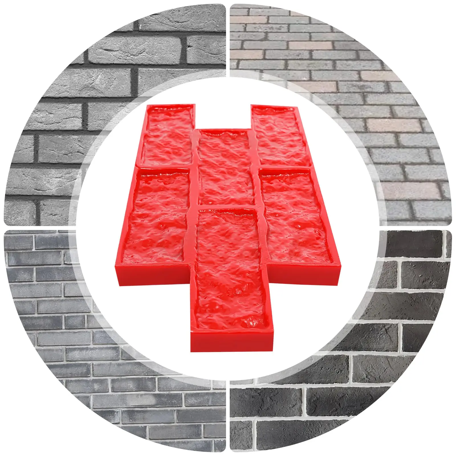 Pu Concrete Stamp Mat Concrete Stamping Mold Cement Stamp for Concrete Decorative Concrete Texture Mat Concrete Mold for Wall &