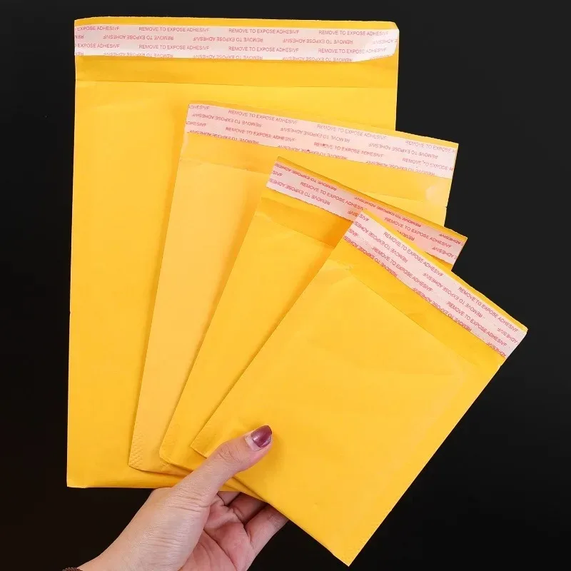 50/40/30/20/10PCS Kraft Bubble Mailers Self-Sealing Paper Envelopes Waterproof Cushioned Padded Foam Shipping Bags for Packaging