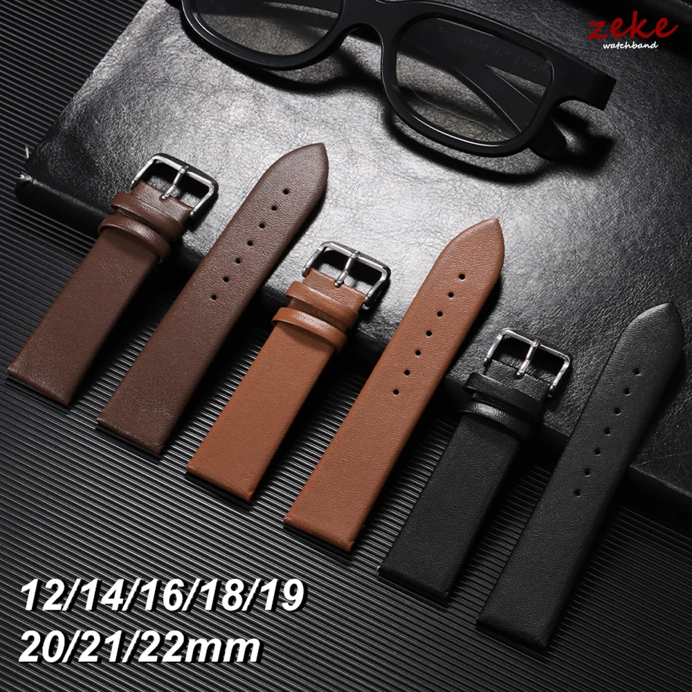 

Ultra-thin Genuine Leather Watchband Watch Belt Strap Wristwatches Band 12mm 14mm 16mm 18mm 19mm 20mm 21mm 22mm with Pin Buckle