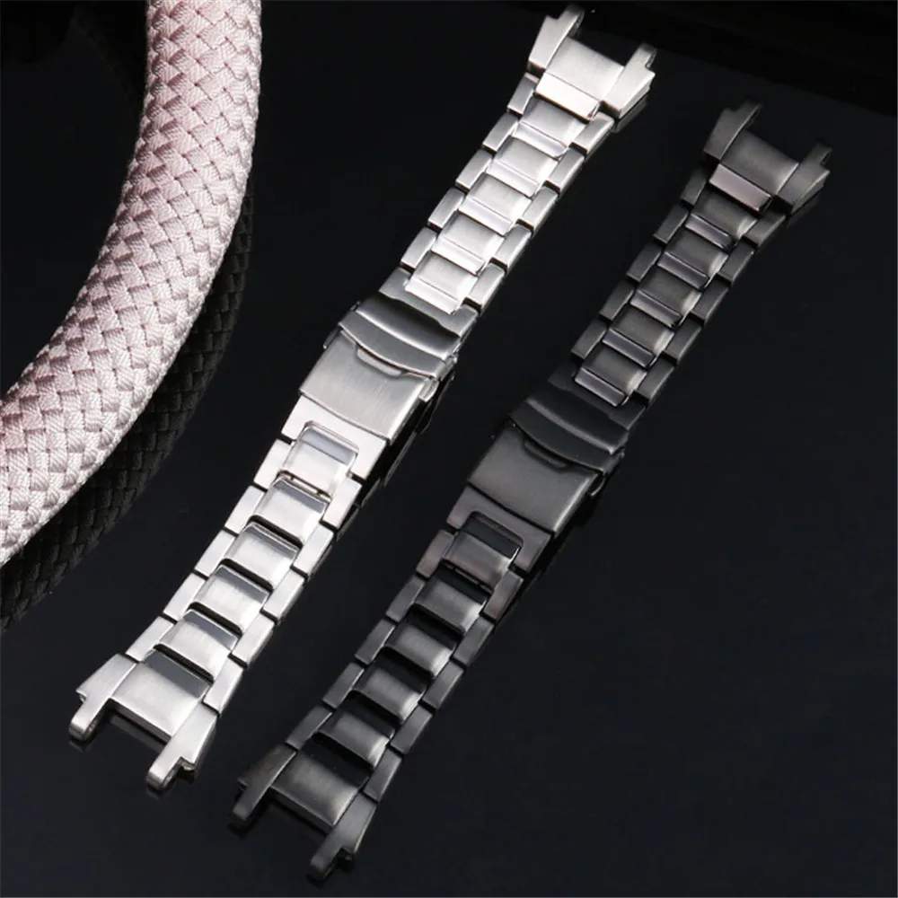 Stainless Steel Watch Band Strap For Casio MTG-B1000 Men Matte Metal black Solid Watchband Bracelet Accessories