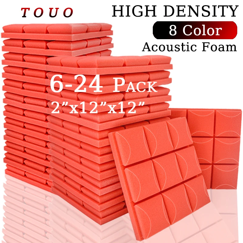 

TOUO Acoustic Foam 6-24 Wall Soundproof For Music Studio Acoustic Sponge Soundproofing Insulation Door Home Accessories