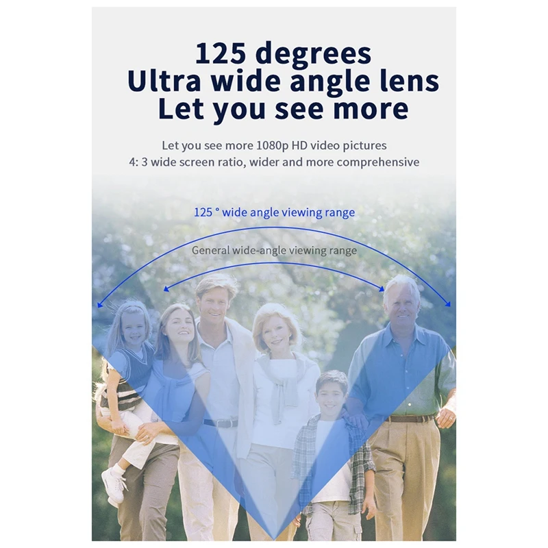 와이파이 카메라 비주얼 차임 초인종, 125 ° 광각 HD 비디오, 야간 투시경, 클라우드 스토리지 지원