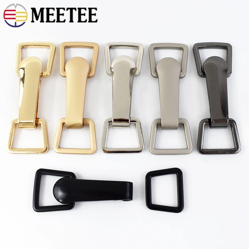 2/4sets Meetee 18*73cm Metal Buttons Garment Hook Buckles Apparel Belt Decor DIY Sewing Clothing Down Coat Supply Accessory