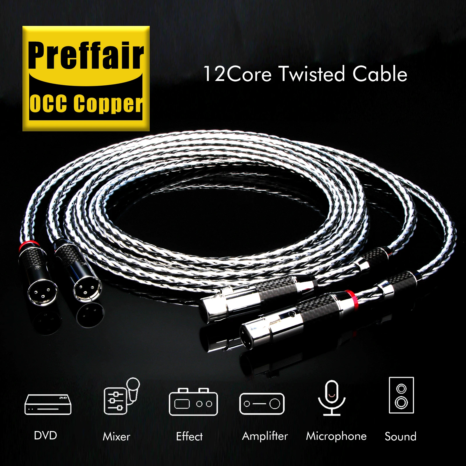 

Кабель Preffair L318 с 16 жилами из медного сплава OCC, XLR, Hi-Fi аудио, 3-контактный, симметричный, для усилителя, CD/DVD-плеера, проигрывателя винила