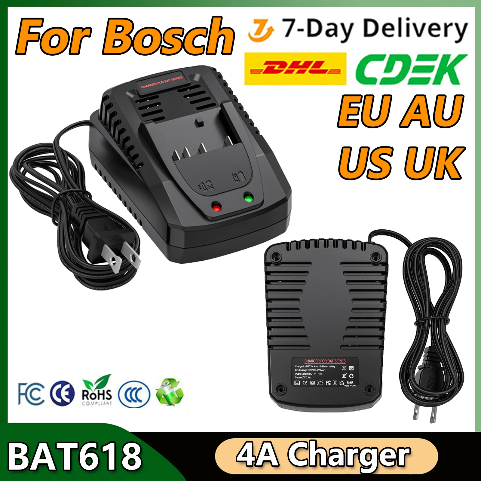 Rechargeable Battery Charger For Bosch BAT618 Charger with Bosch BAT609 BAT609G BAT618 BAT618G BAT614 2607336236 Li-ion Battery