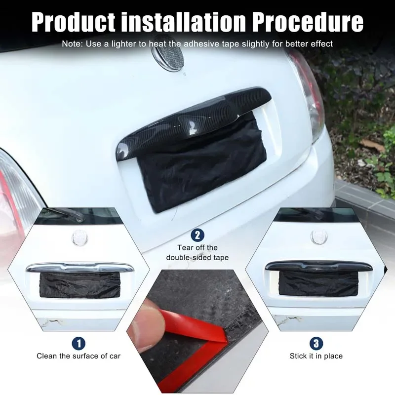 

1Pcs Real carbon fiber For Fiat 500 2010-2026+ Car tailgate decorative strip sticker car exterior protection accessories