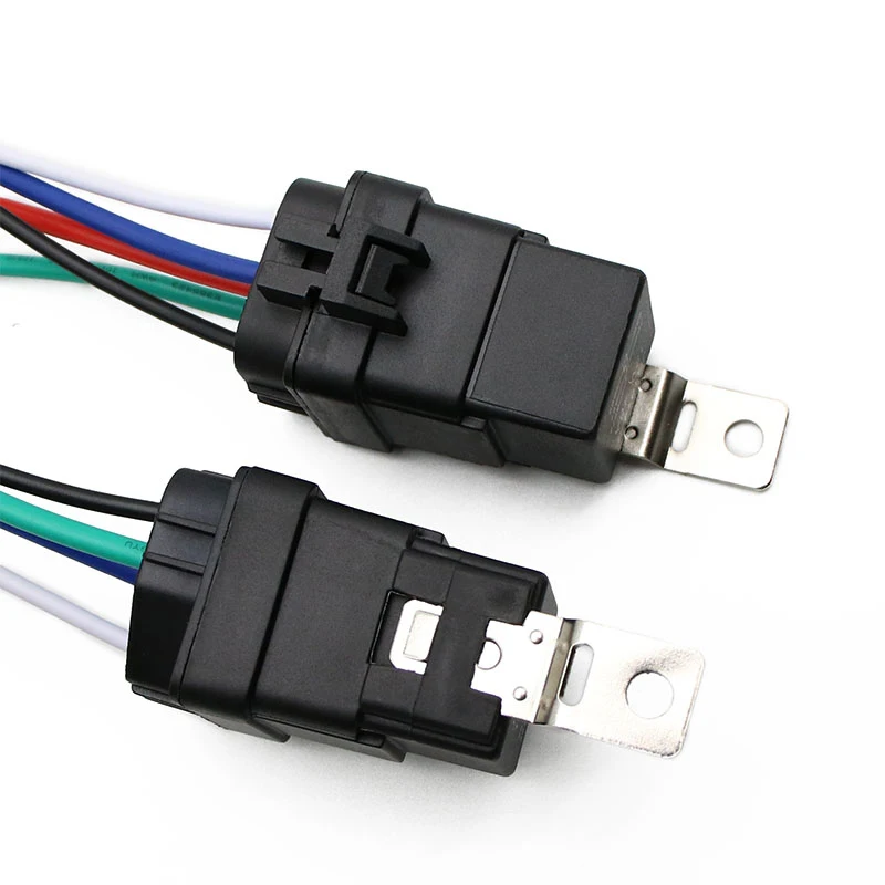 Samochód Auto przekaźnik samochodowy uszczelniony wodoodporny zintegrowane przewodowy DC12V 40A 5Pin 4pin Auto przekaźnik + uchwyt z 105mm długość przewody — zdjęcie 2