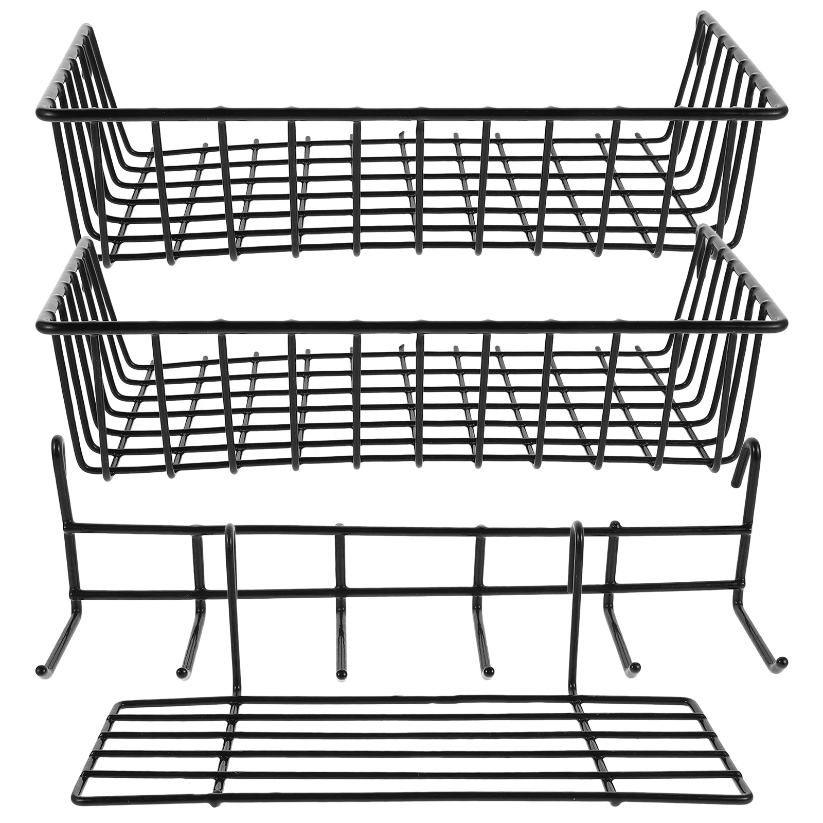 

4 Pcs Baskets Grid Wall Hanging Sink Hooks Kitchen Bathroom Garage Hanging Sink Grid Hooks Storage ganizer Set