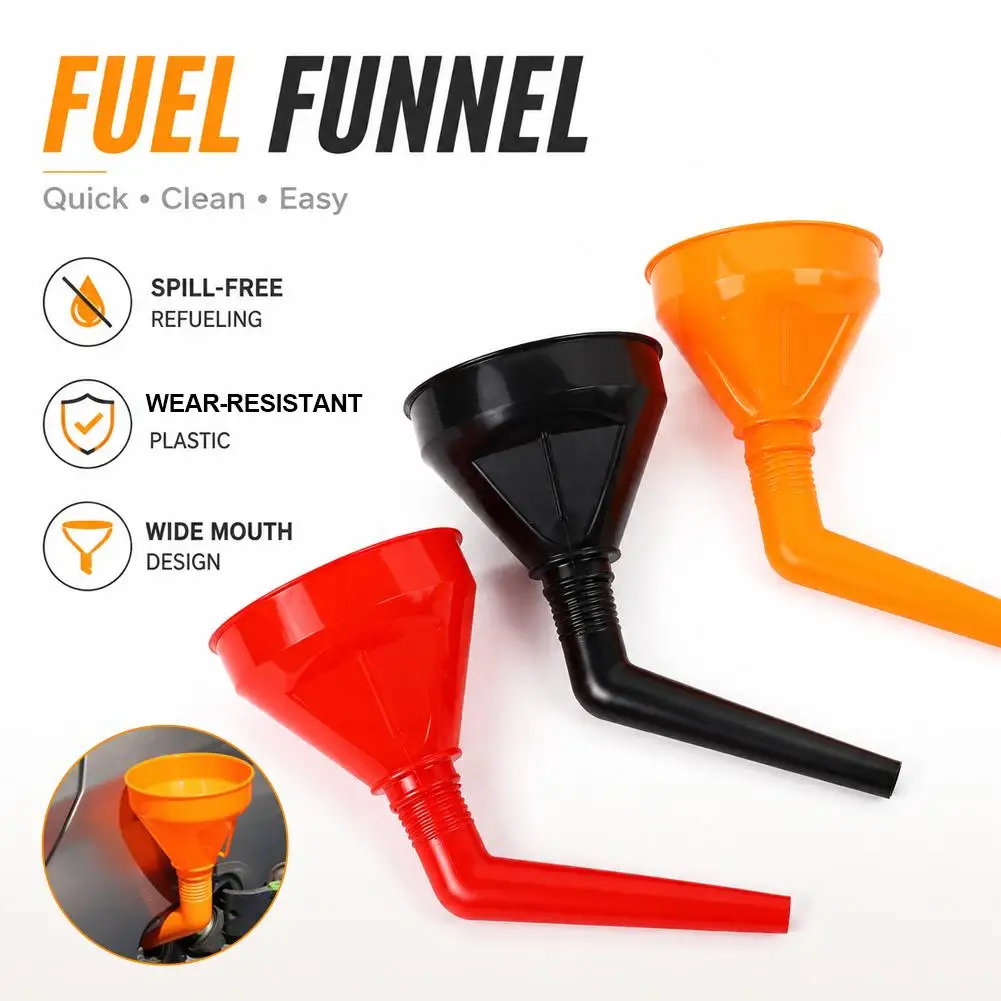 Refueling Funnel with Filter Motorcycle Refuel Engine Oil Funnel Moto Car Long Mouth Funnels Car Repair Filling Tools