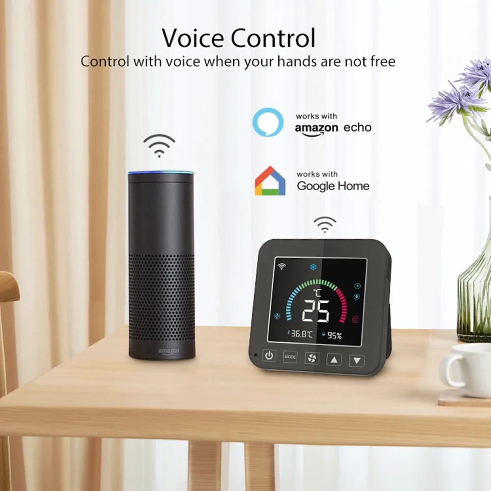 Smart Air Conditioner Thermostat Temperature Humidity Tuya Wifi IR Infrared Controller USB Power APP voice control Alexa Google