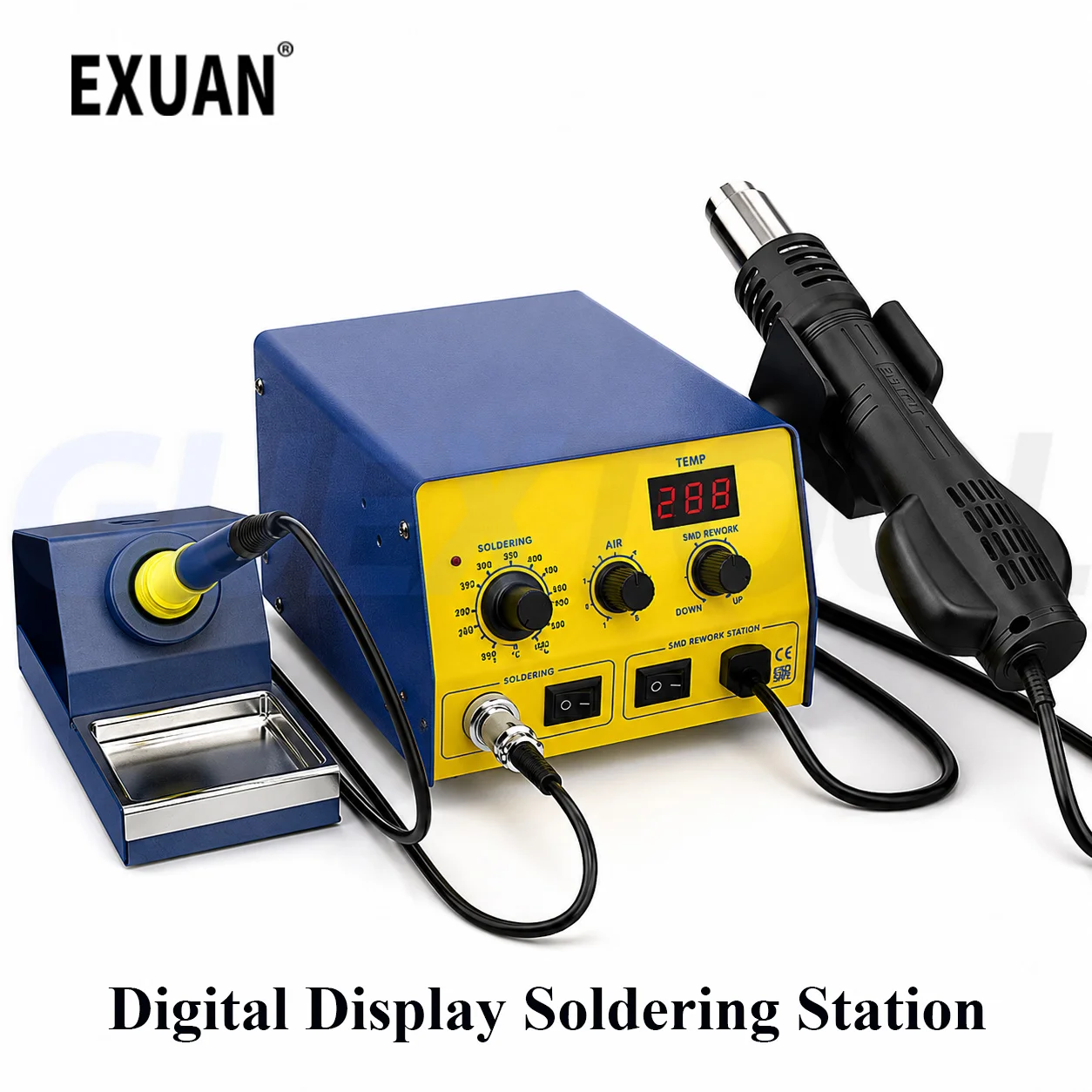 Digital Display Hot Air Gun Electric Soldering Iron Welding Station Mobile Phone Motherboard Repair Tool Disassembly Soldering