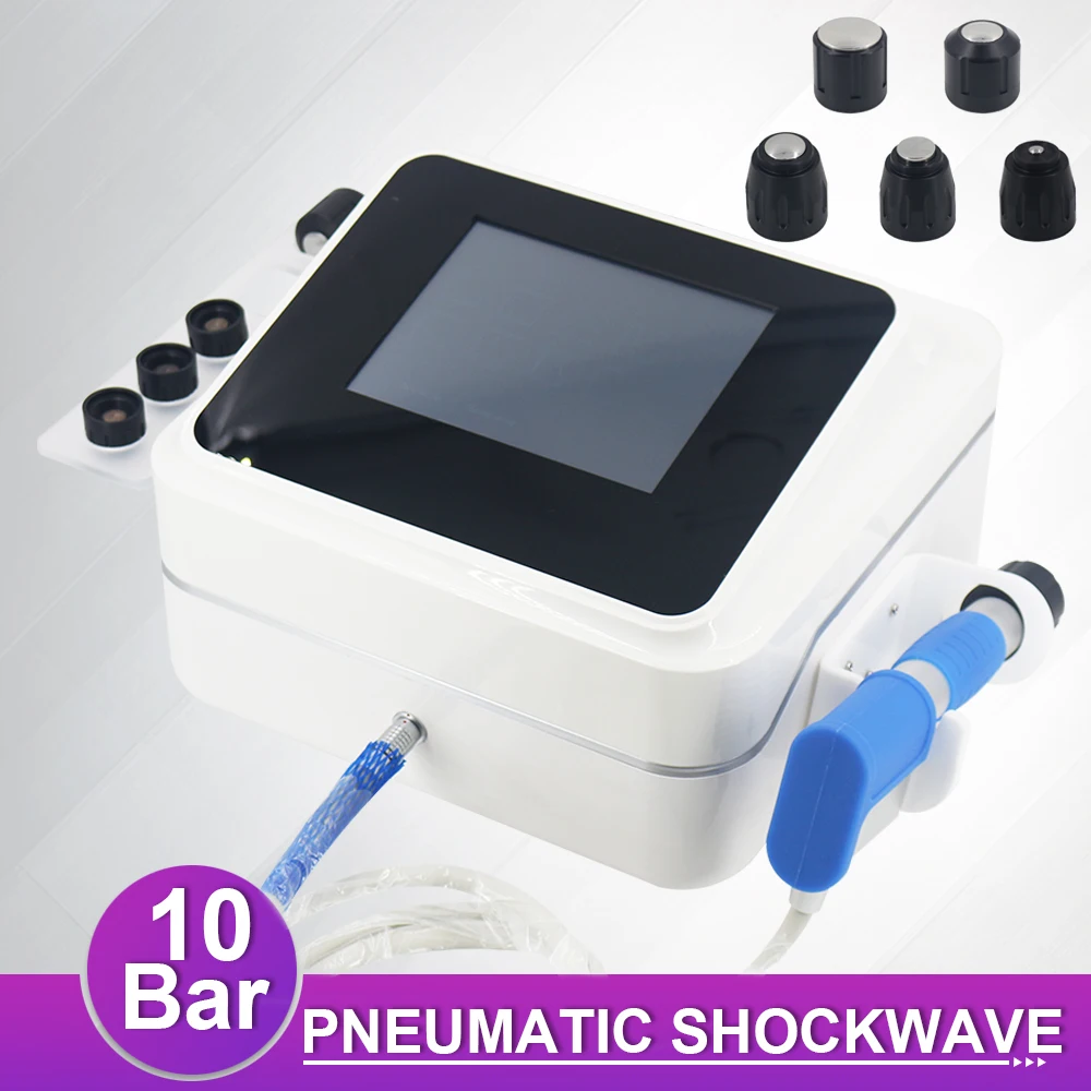 

10Bar Pneumatic Shockwave Therapy Machine New Effective Foot Pain Relief Massager ED Treatment Physiotherapy Shock Wave For SPA