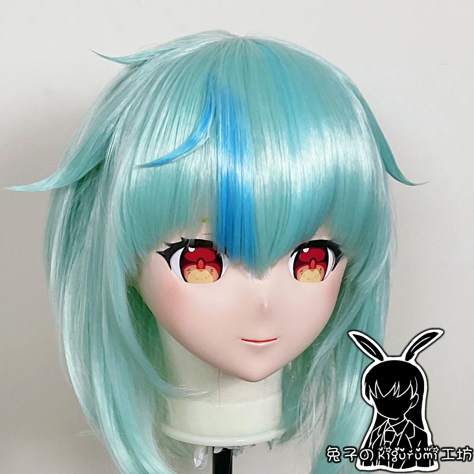 (A22) Custom Full Head Mask with Backshell Japan Cartoon Silicone Anime Genshin Impact Sucrose Kigurumi Cosplay Mask