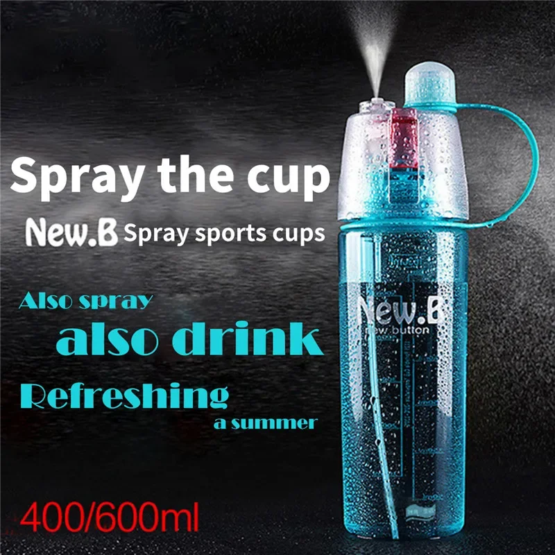 Food Grade Plastic Sports Spray Water Cup Multi-functional Water Bottle Students Creative Training Water Cup