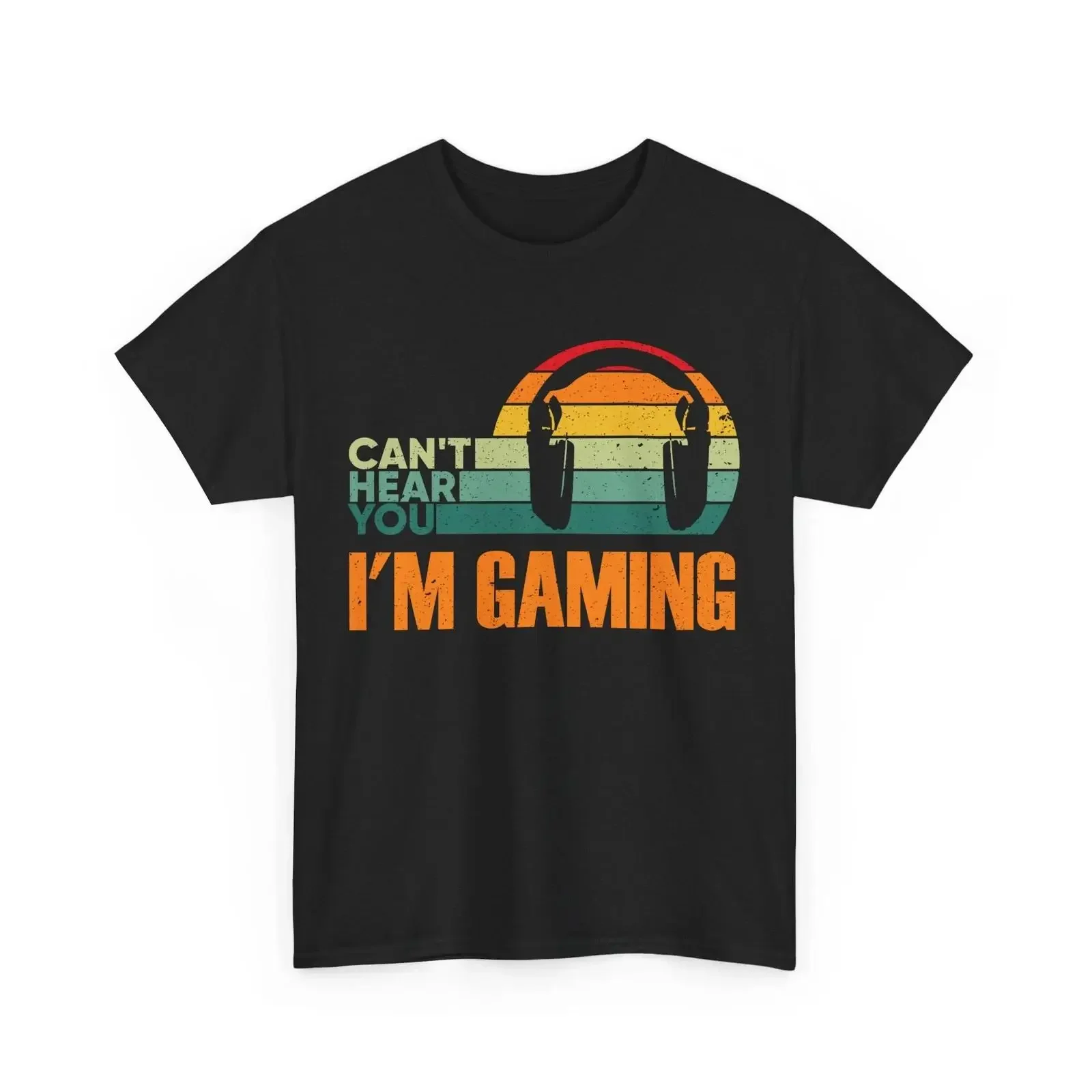 Gaming T Shirt Can't Hear You I'm Gamer Headset Funny vintage Washed Versatile Top For Everyday Wear graphic Breathable Unisex