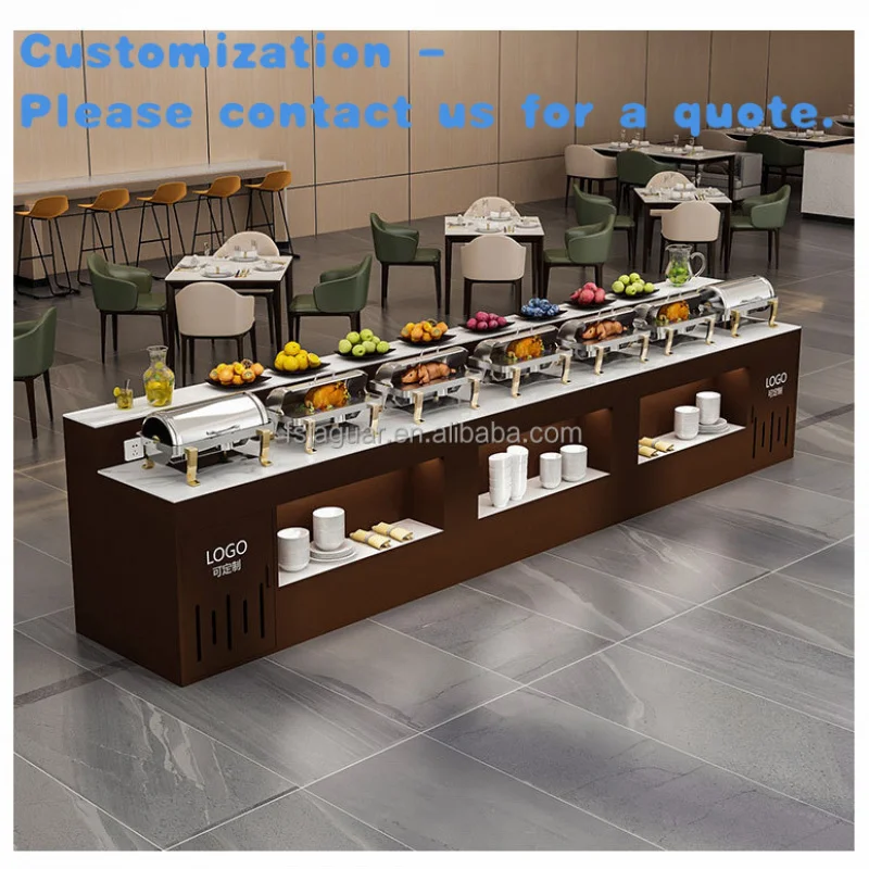 custom.Commercial Double-Sided Insulated Buffet Table Fast Food Serving Industrial Design Hotels Restaurants Canteens Di