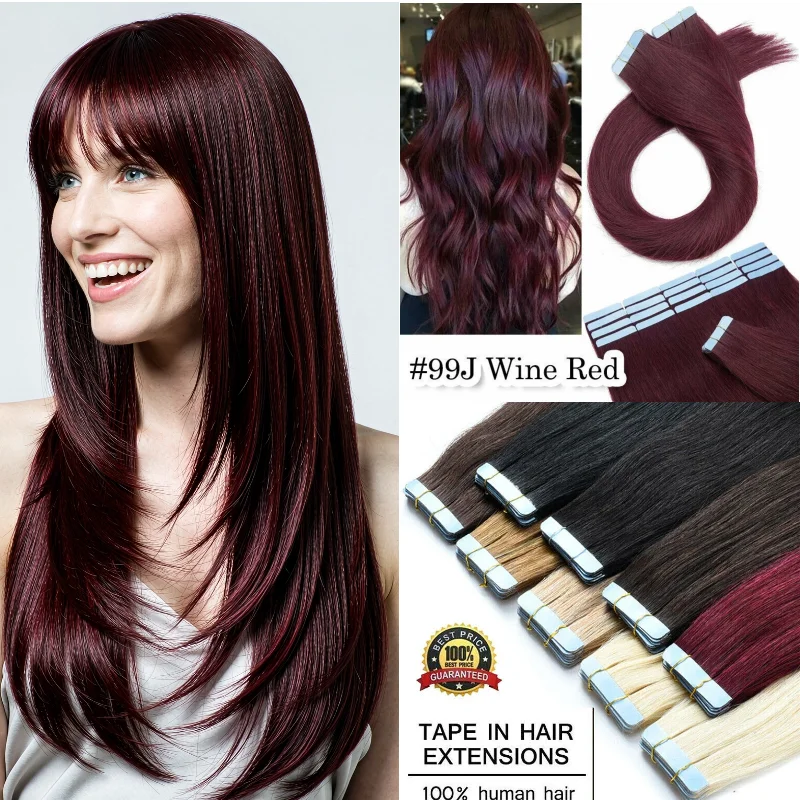 real-human-hair-tape-in-wig-20pcs-18inch-1b-p8-613-40g-quick-remove-for-thicker-hair-party-glam-wholesale