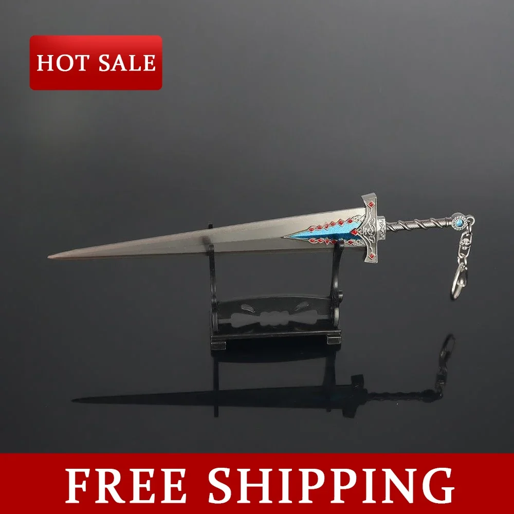 Modèle d'arme à collectionner Dark Moon Greatsword Elden RLotus, porte-clés entièrement en métal, pendentif de jeu, épée de cosplay périphérique, jouet modèle