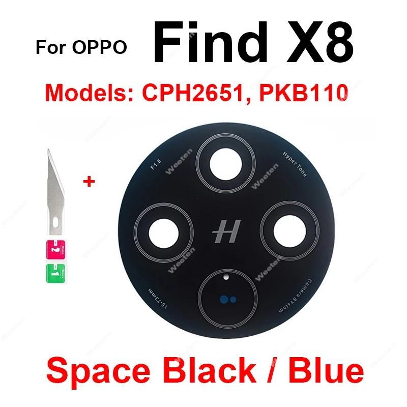 Rear Main Glass Lens For OPPO Find X8 X8s Pro Plus Rear Main Glass Lens Back Camera Lens Glass Sticker Repair Parts
