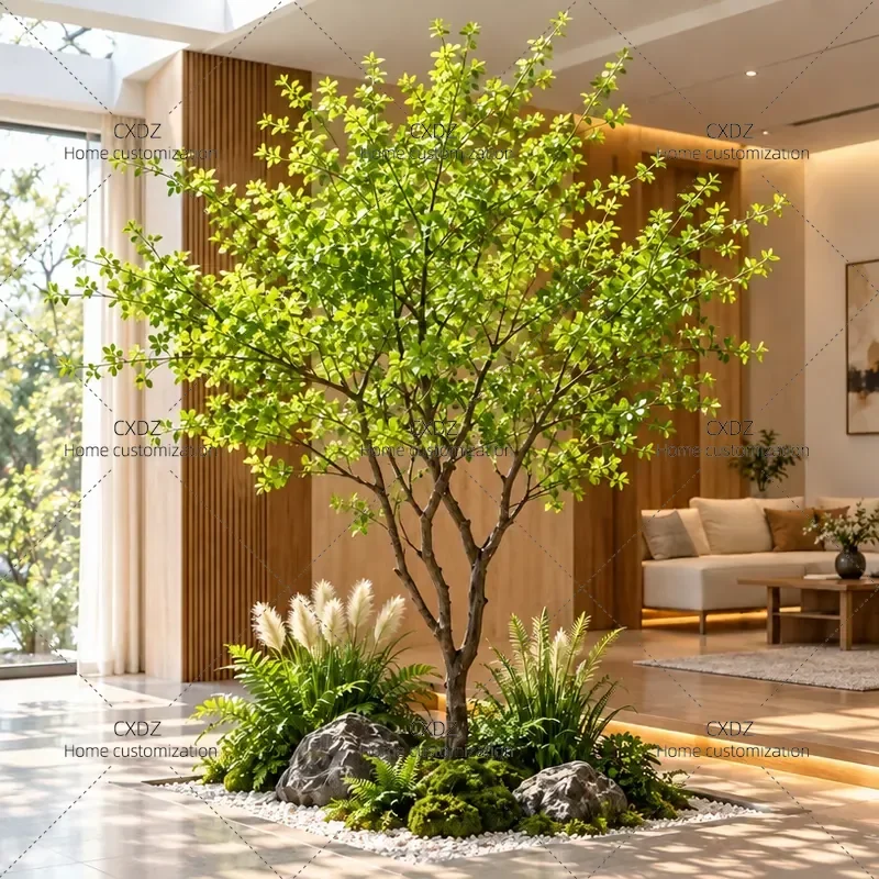Simulation Hanging Bell Tree Horse Drunk Wood Indoor Large Patio Window Decoration Bionic Soft Decoration Simple Green Plant