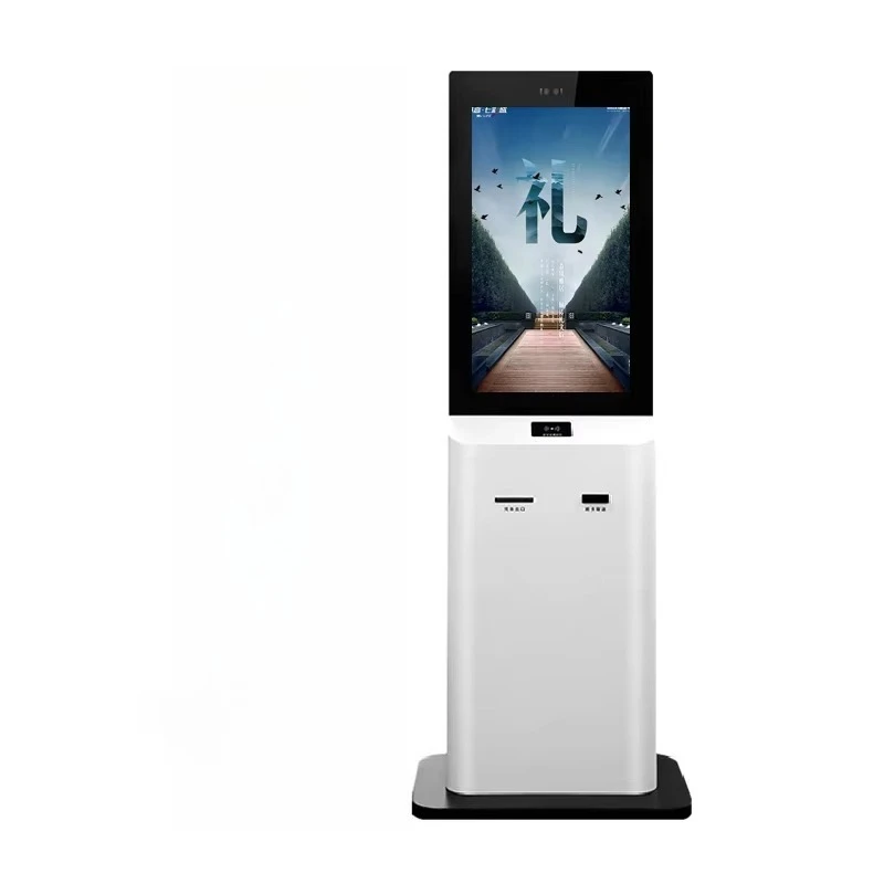 21.5 Inch Floor Standing 10 Point Touch Kiosk, Self-service Ordering Machine With Thermal Printer/QR Code/camera