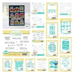 2024 Home for the Holidays Christmas Layering Stencil Holiday Blooms Santa Says Dies Cuts DIY Scrapbooking Greeting Cards Stamps