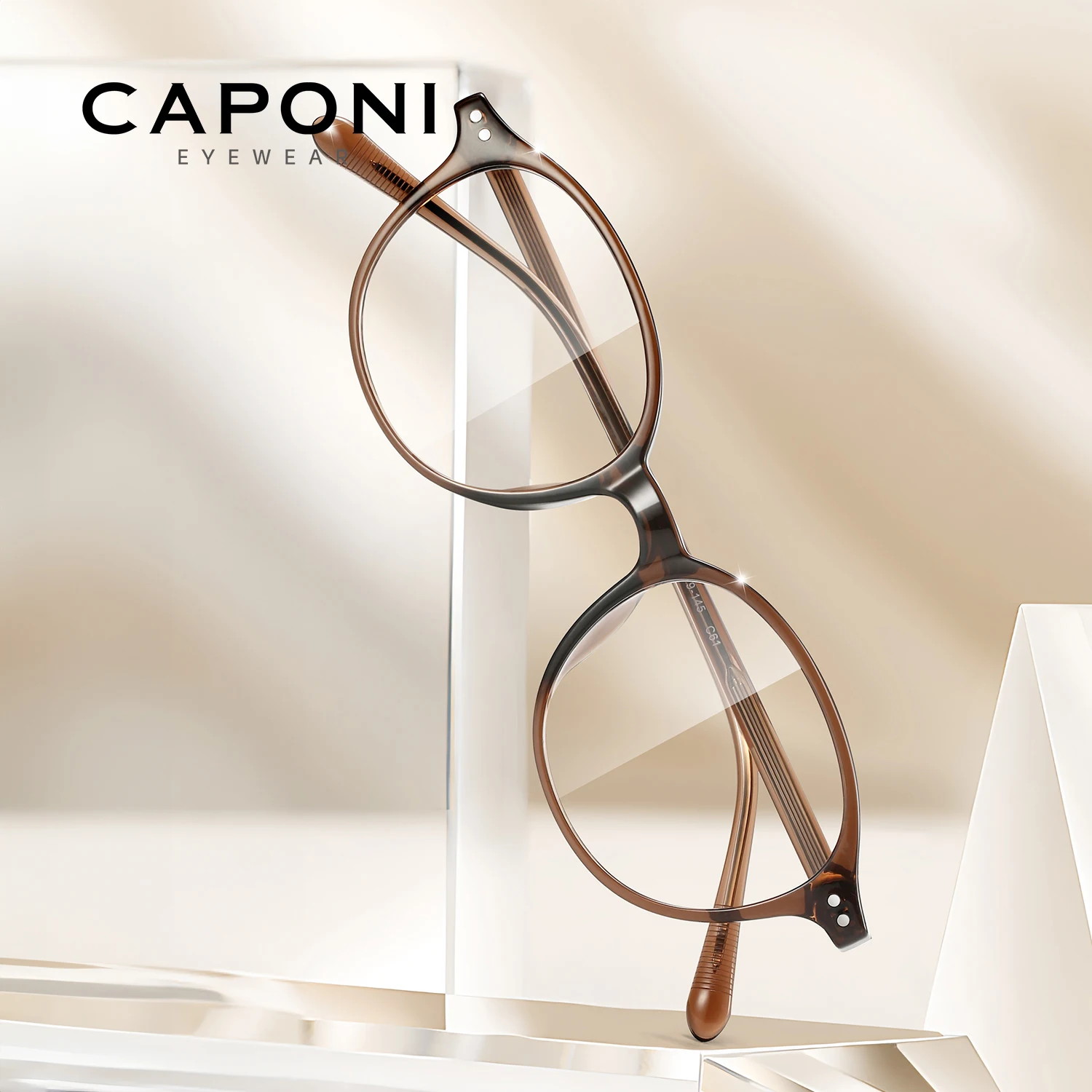 CAPONI Presbyopic Women Glasses Acetate TR90 Anti Blue Ray Computer Reading Glasses Diopter from +1.0 to +3.0 Eyeglasses LH35402