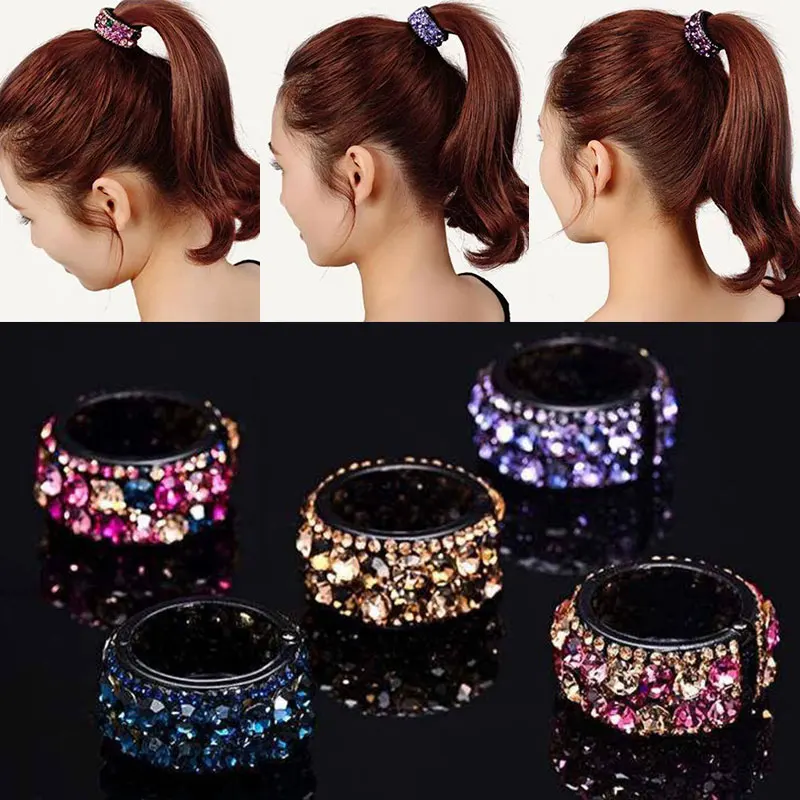 New Women Bun Crystal Hair Claw Bird Nest Horsetail Buckle Ponyil Holdedr Hair Clip Elegent Bun Maker Female Hair Accessories