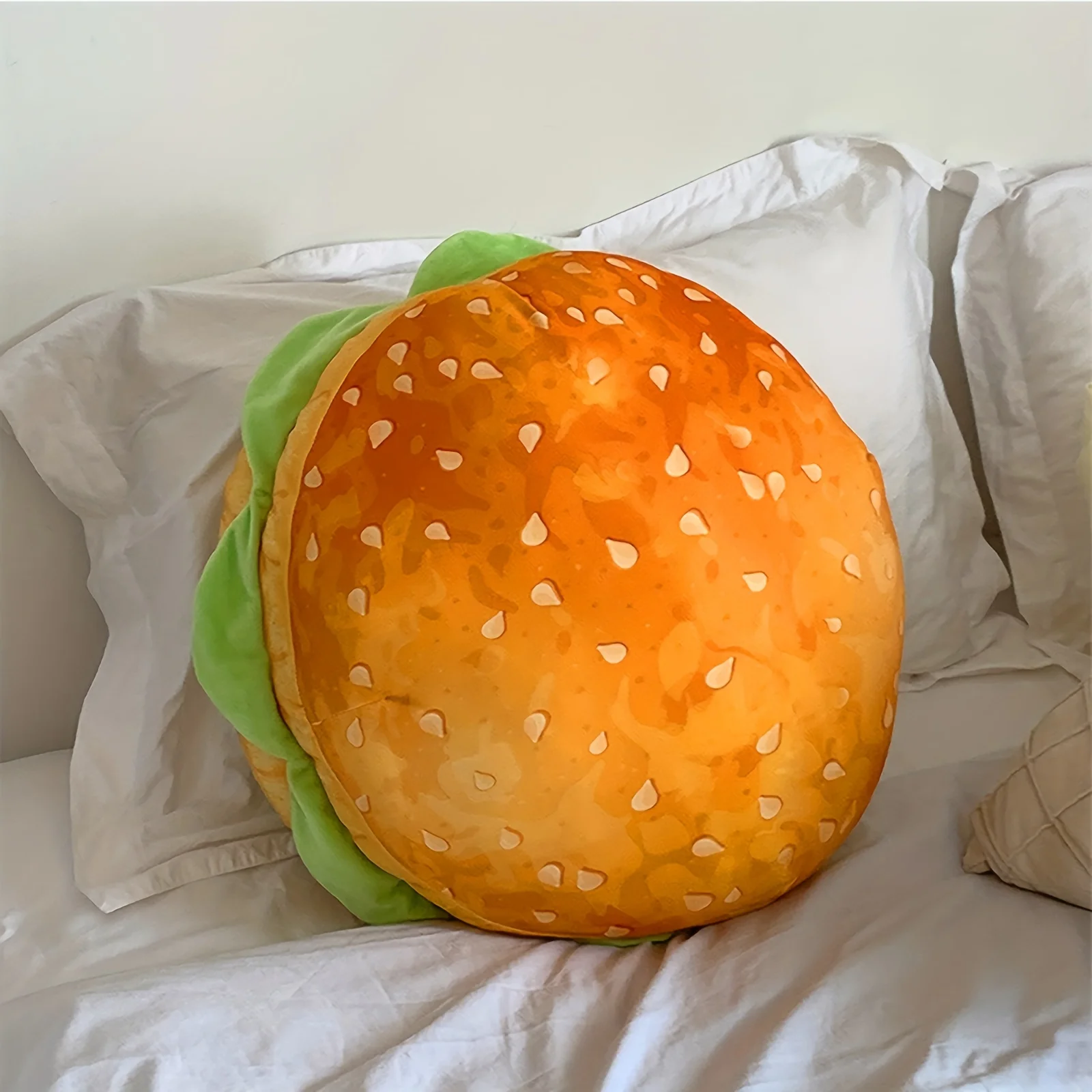 1 Realistic Hamburger Pillow Cushion 2-in-1 Foldable Integrated Cushion Fun Prank Gift Hamburger Pillow Large Plush Pillow Toy